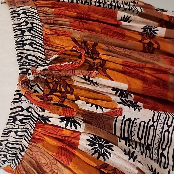 Chandni Bohemian Orange and Brown Maxi Dress - Picture 6 of 9